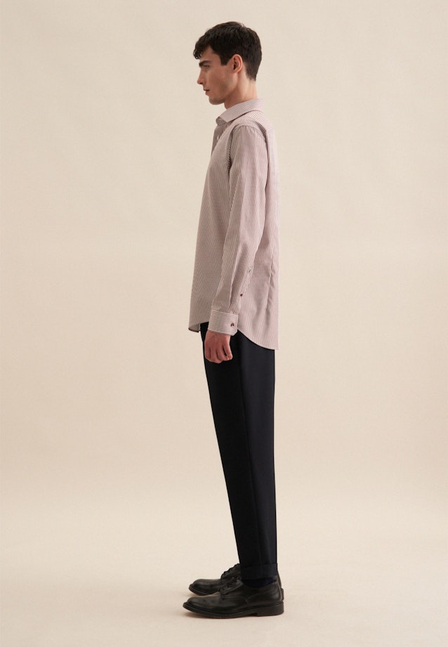 Shaped Business Hemd Streifen in Braun |  Seidensticker Onlineshop