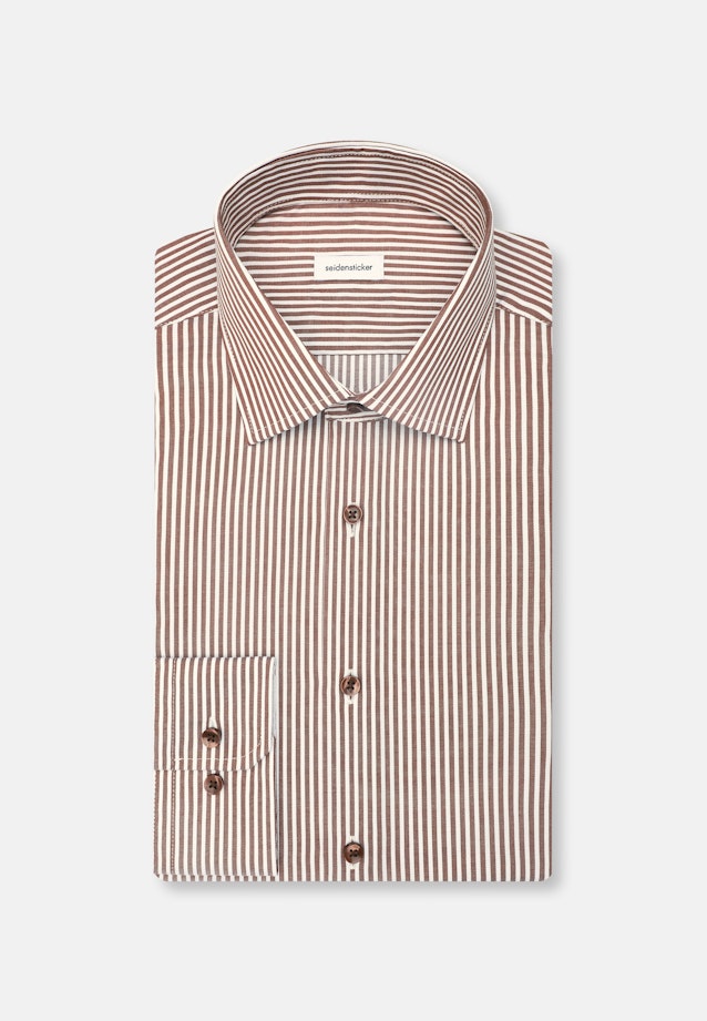 Shaped Business Hemd Streifen in Braun |  Seidensticker Onlineshop