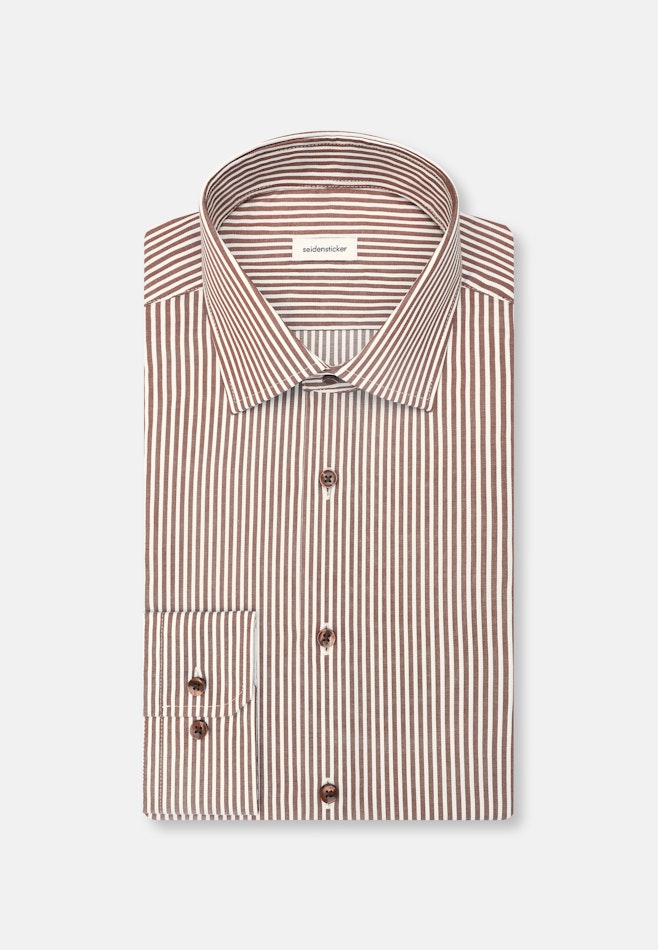 Shaped Business Hemd Streifen in Braun | Seidensticker Onlineshop