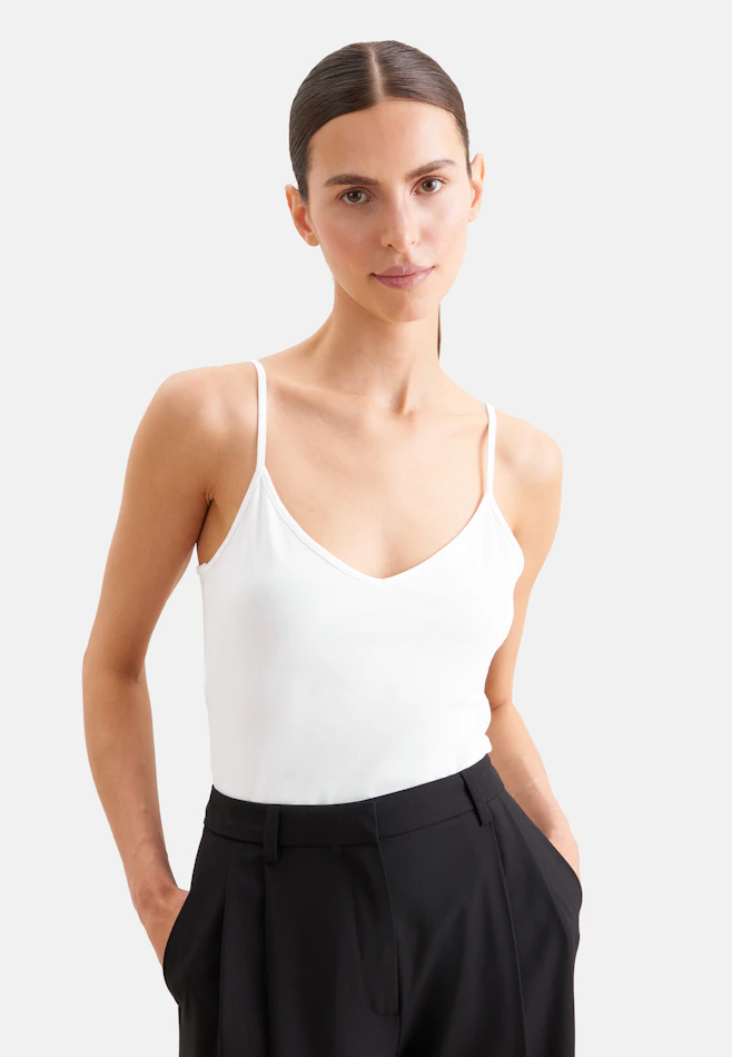 Jersey Top mit verstellbaren Trägern in Weiß | Seidensticker Onlineshop