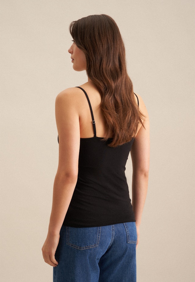 Jersey Top mit verstellbaren Trägern in Schwarz |  Seidensticker Onlineshop