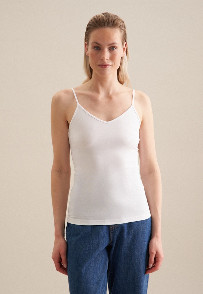 V-Neck Top in White | Seidensticker online shop