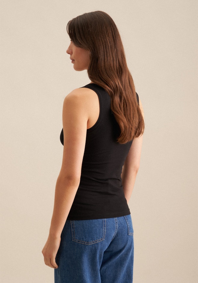 Jersey Top aus Baumwolle mit Stretchanteil in Schwarz | Seidensticker Onlineshop