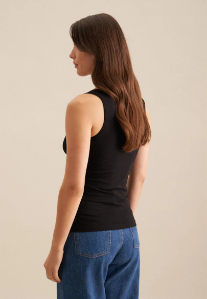 Jersey Top aus Baumwolle mit Stretchanteil in Schwarz |  Seidensticker Onlineshop