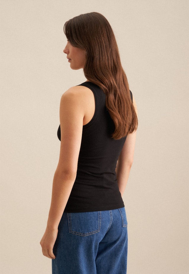 Jersey Top aus Baumwolle mit Stretchanteil in Schwarz |  Seidensticker Onlineshop