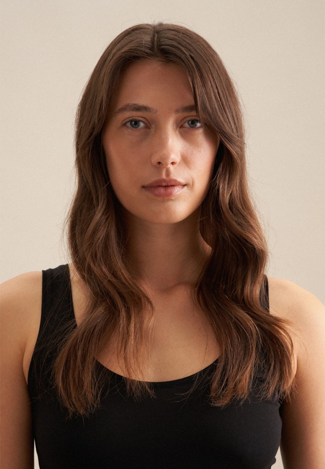 Jersey Top aus Baumwolle mit Stretchanteil in Schwarz |  Seidensticker Onlineshop