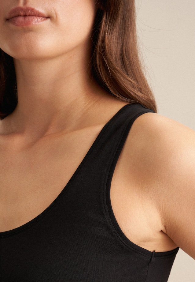 Jersey Top aus Baumwolle mit Stretchanteil in Schwarz |  Seidensticker Onlineshop