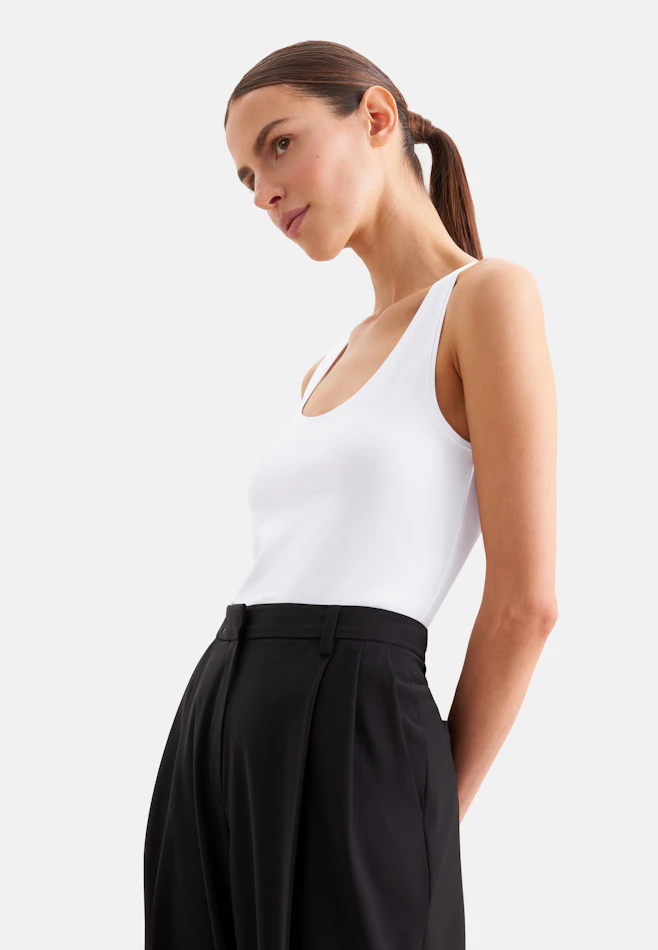 Jersey Top aus Baumwolle mit Stretchanteil in Weiß | Seidensticker Onlineshop