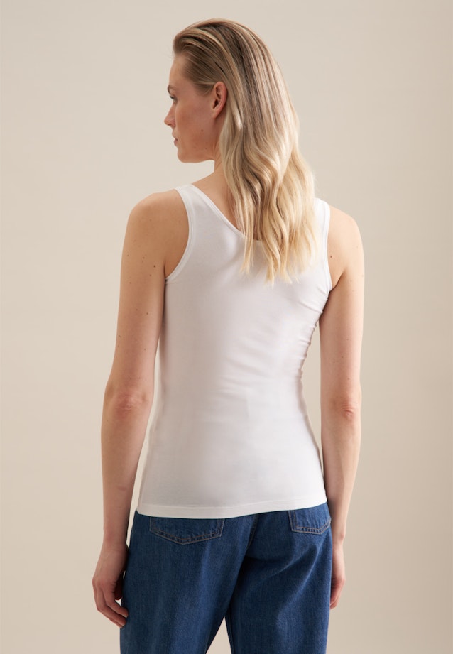 Jersey Top aus Baumwolle mit Stretchanteil in Weiß |  Seidensticker Onlineshop