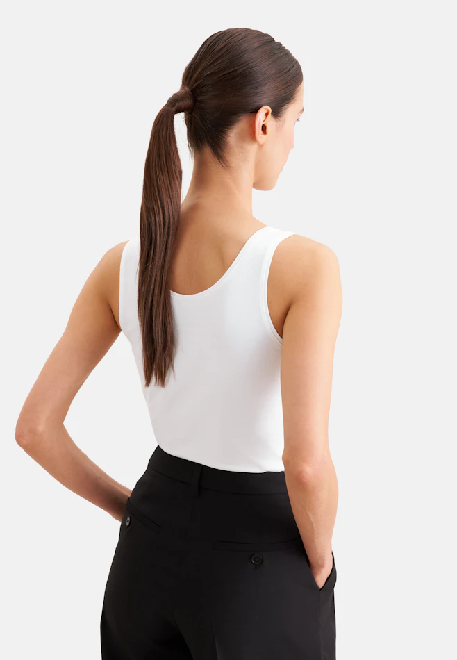 Jersey Top aus Baumwolle mit Stretchanteil in Weiß | Seidensticker Onlineshop