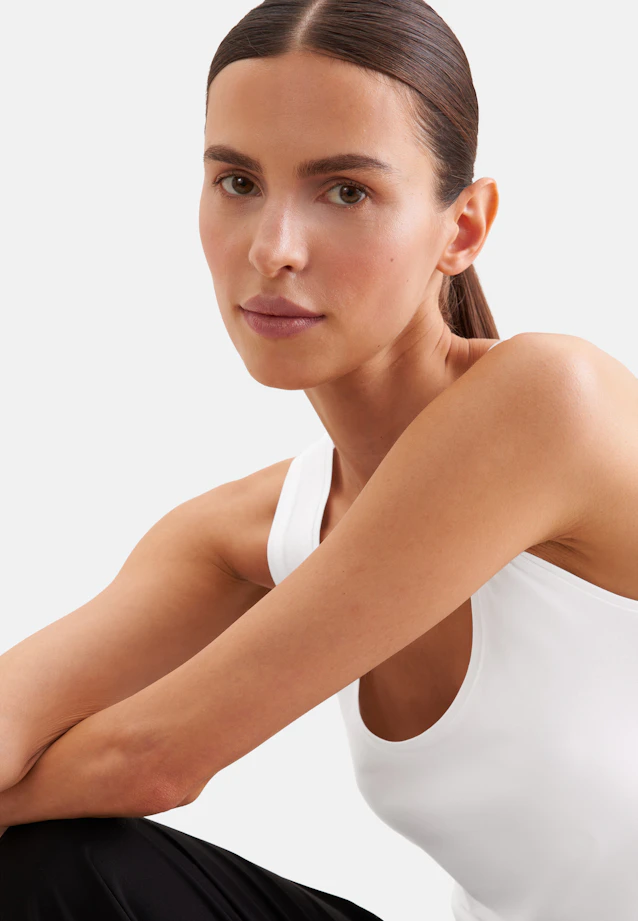 Jersey Top aus Baumwolle mit Stretchanteil in Weiß |  Seidensticker Onlineshop