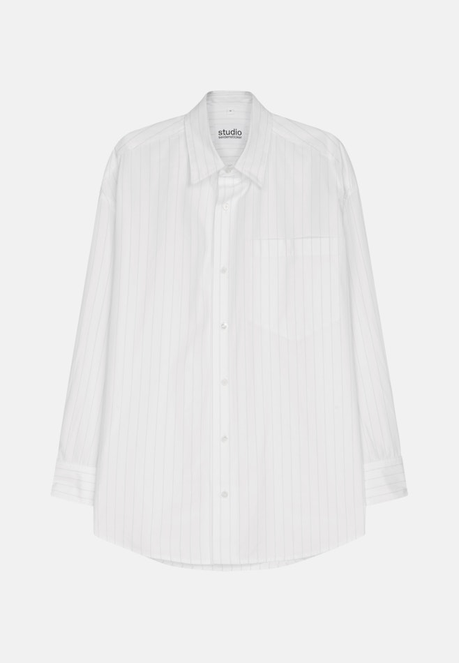 Oversized Chemise A Rayures dans Blanc | Boutique en ligne Seidensticker