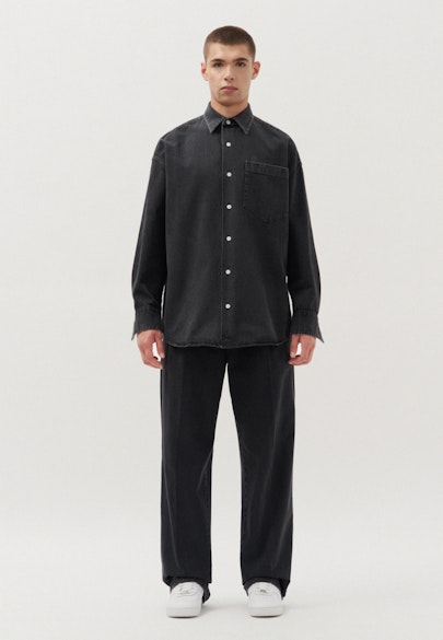 Oversized Denimhemd Uni in Schwarz |  Seidensticker Onlineshop