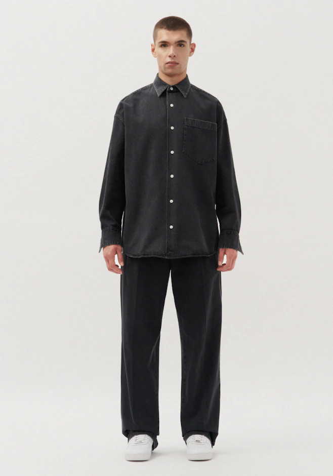 Oversized Denimhemd Uni in Schwarz | Seidensticker Onlineshop