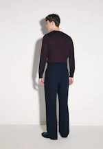 Wide-Leg Chino mit Bundfalten und adjustable waist in Dunkelblau |  Seidensticker Onlineshop