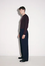 Wide-Leg Chino mit Bundfalten und adjustable waist in Dunkelblau |  Seidensticker Onlineshop