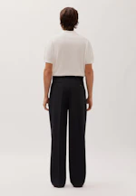 Wide-Leg Chino mit Bundfalten und adjustable waist in Schwarz |  Seidensticker Onlineshop