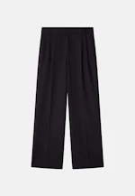 Wide-Leg Chino mit Bundfalten und adjustable waist in Schwarz |  Seidensticker Onlineshop