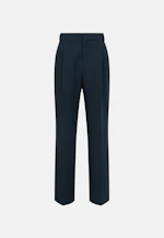 Wide-Leg Chino mit Bundfalten und adjustable waist in Schwarz |  Seidensticker Onlineshop