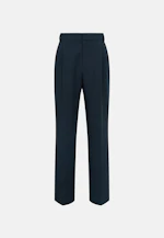 Wide-Leg Chino mit Bundfalten und adjustable waist in Schwarz |  Seidensticker Onlineshop