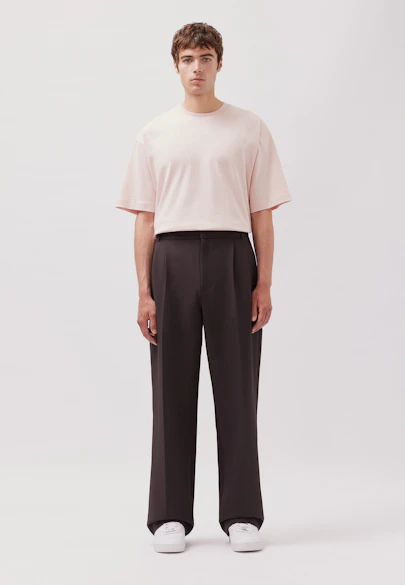 Wide-Leg Chino mit Bundfalten und adjustable waist in Marron |  Seidensticker Onlineshop