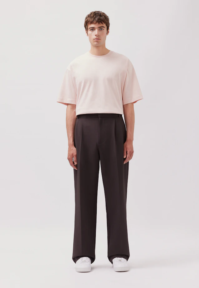 Wide-Leg Chino mit Bundfalten und adjustable waist in Braun |  Seidensticker Onlineshop