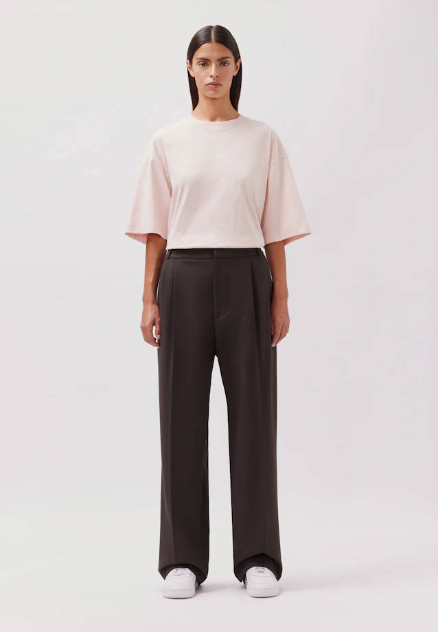 Wide-Leg Chino mit Bundfalten und adjustable waist in Braun |  Seidensticker Onlineshop