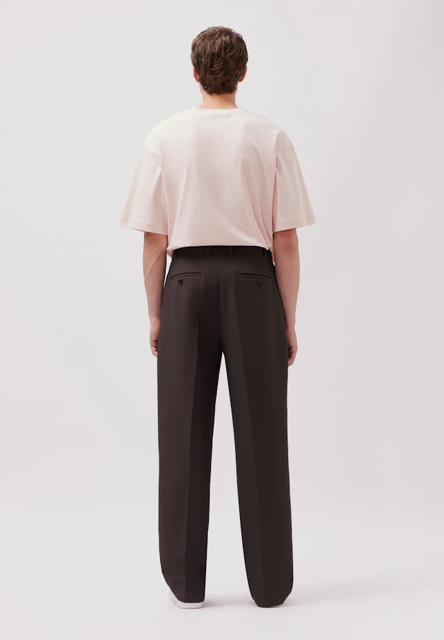 Wide-Leg Chino mit Bundfalten und adjustable waist in Braun |  Seidensticker Onlineshop