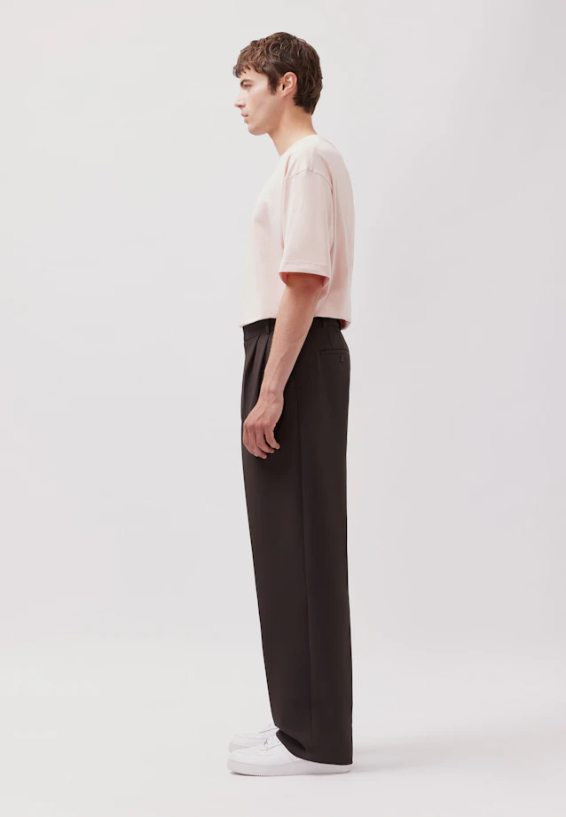 Wide-Leg Chino mit Bundfalten und adjustable waist in Braun |  Seidensticker Onlineshop
