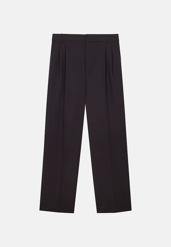 Wide-Leg Chino mit Bundfalten und adjustable waist in Braun | Seidensticker online shop