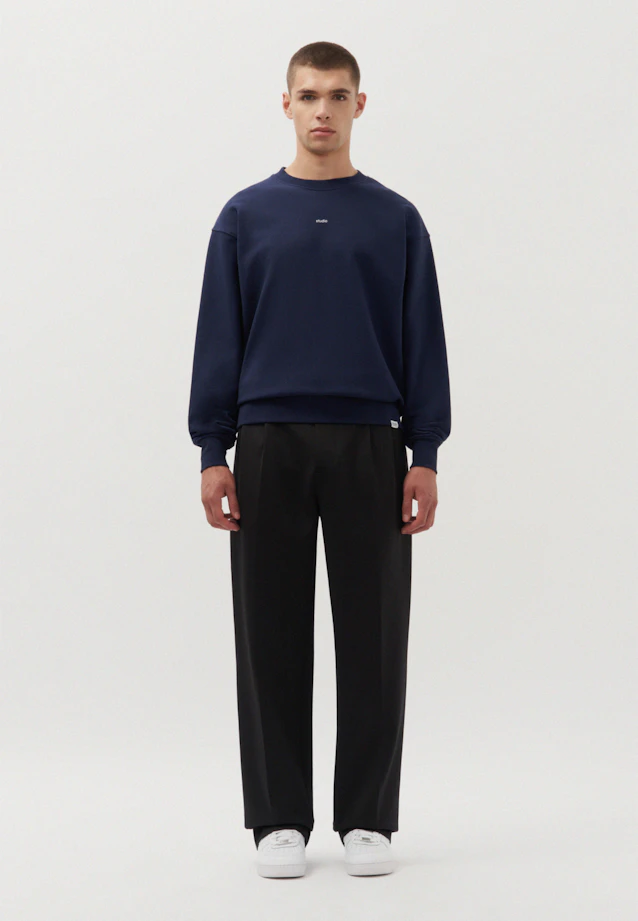 Oversized Sweatshirt Uni in Dunkelblau |  Seidensticker Onlineshop