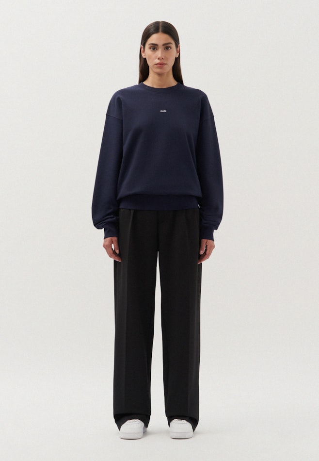 Oversized Sweatshirt Uni dans Bleu Foncé | Boutique en ligne Seidensticker