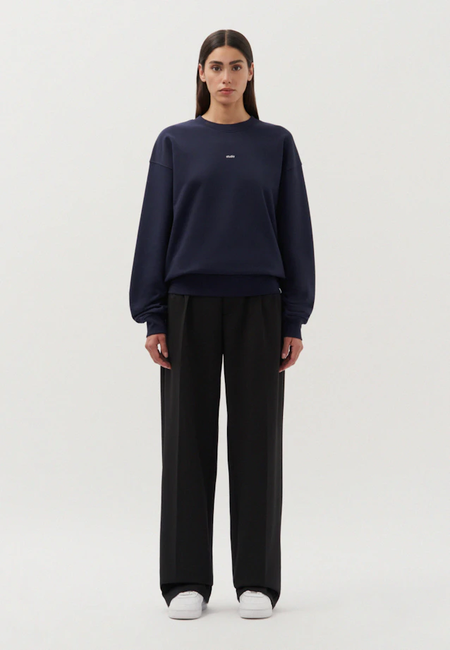 Oversized Sweatshirt Uni in Dunkelblau |  Seidensticker Onlineshop
