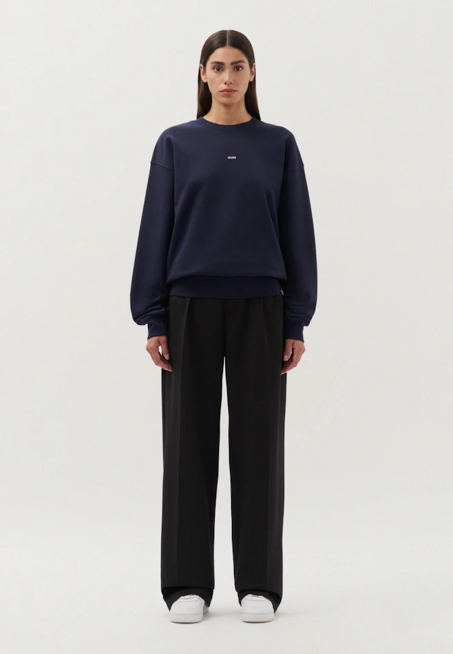 Oversized Sweatshirt Uni in Dunkelblau | Seidensticker Onlineshop