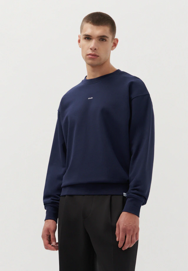 Oversized Sweatshirt Uni in Dunkelblau |  Seidensticker Onlineshop