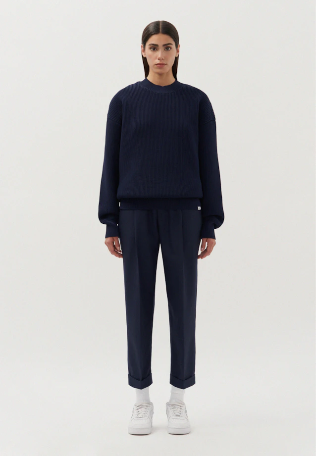 Oversized Pullover Uni in Bleu Foncé |  Seidensticker Onlineshop