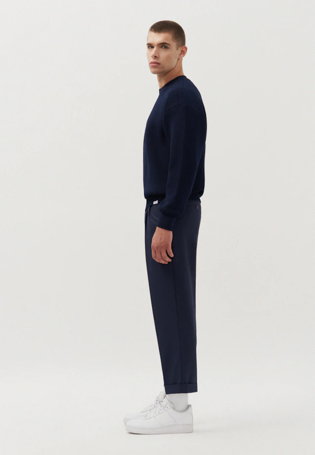 Oversized Pullover Uni in Bleu Foncé |  Seidensticker Onlineshop