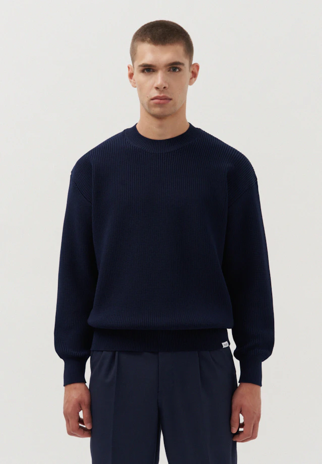 Oversized Pullover Uni in Bleu Foncé |  Seidensticker Onlineshop