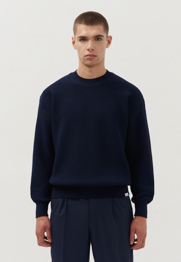 Oversized Pullover Uni in Dunkelblau |  Seidensticker Onlineshop
