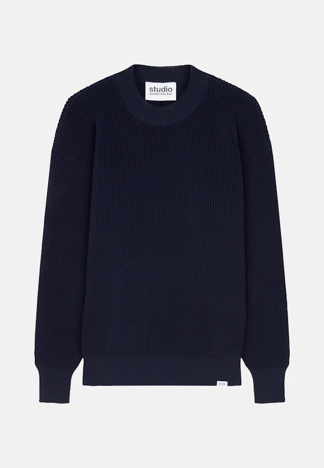 Oversized Pullover Uni in Bleu Foncé |  Seidensticker Onlineshop