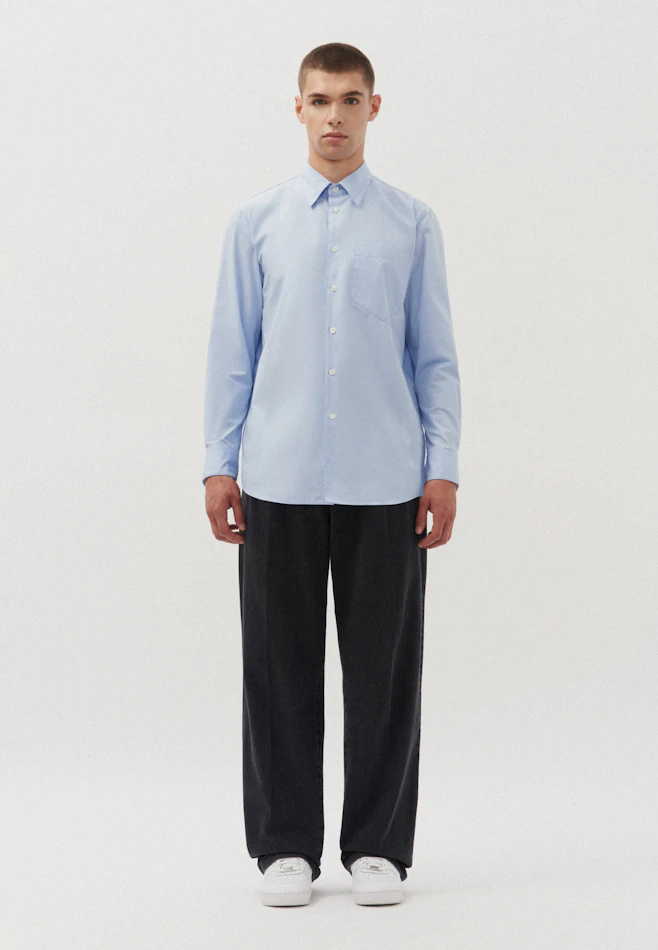 Oversized Chemise décontractée Uni dans Bleu Clair | Boutique en ligne Seidensticker