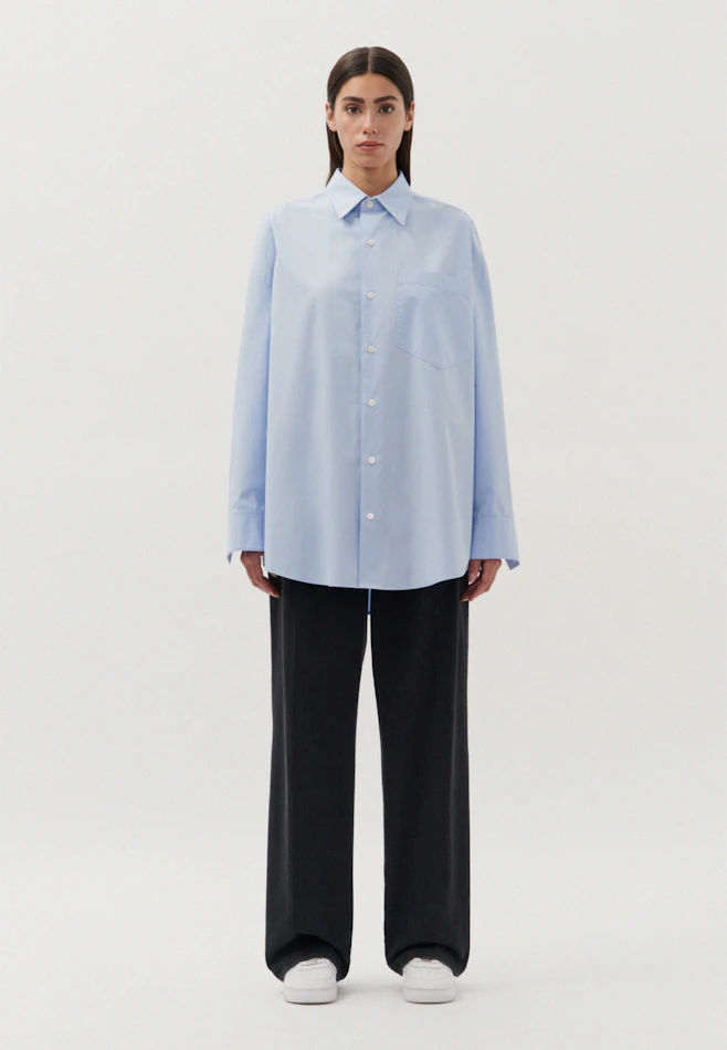 Oversized Chemise décontractée Uni dans Bleu Clair | Boutique en ligne Seidensticker