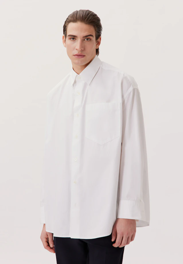 Oversized Casual Hemd Uni in Weiß |  Seidensticker Onlineshop