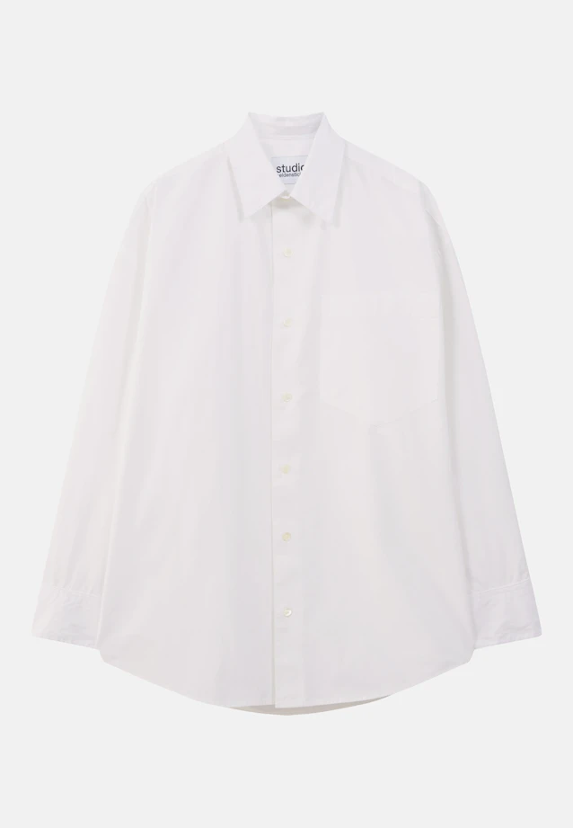 Oversized Casual Hemd Uni in Weiß |  Seidensticker Onlineshop