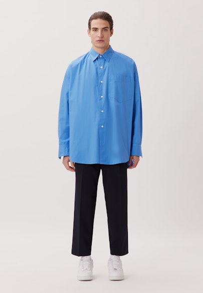 Oversized Casual Hemd Uni in Mittelblau |  Seidensticker Onlineshop