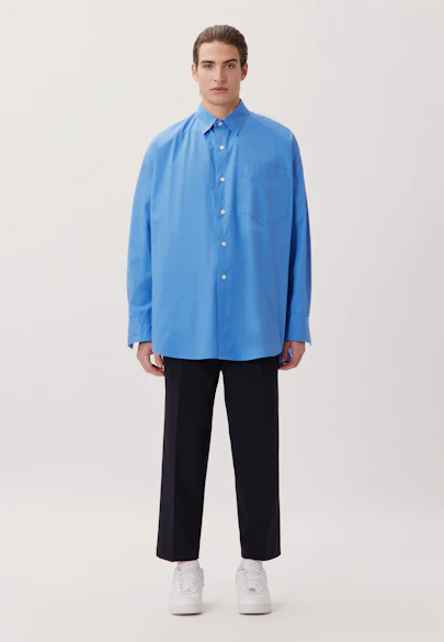 Oversized Casual Hemd Uni in Mittelblau |  Seidensticker Onlineshop