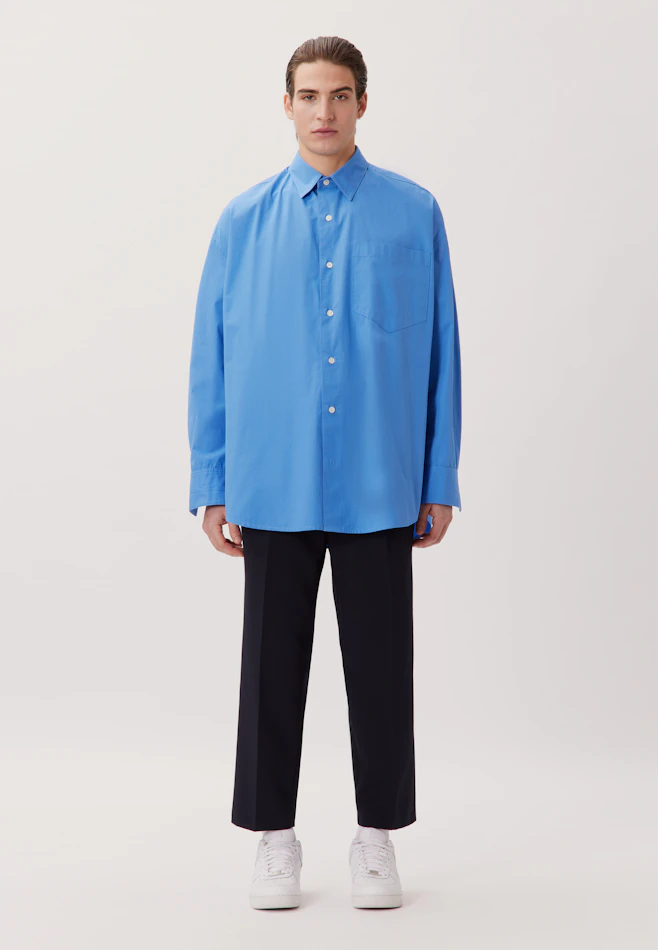 Oversized Casual Hemd Uni in Mittelblau | Seidensticker Onlineshop