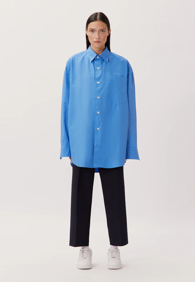 Oversized Casual Hemd Uni in Mittelblau | Seidensticker Onlineshop