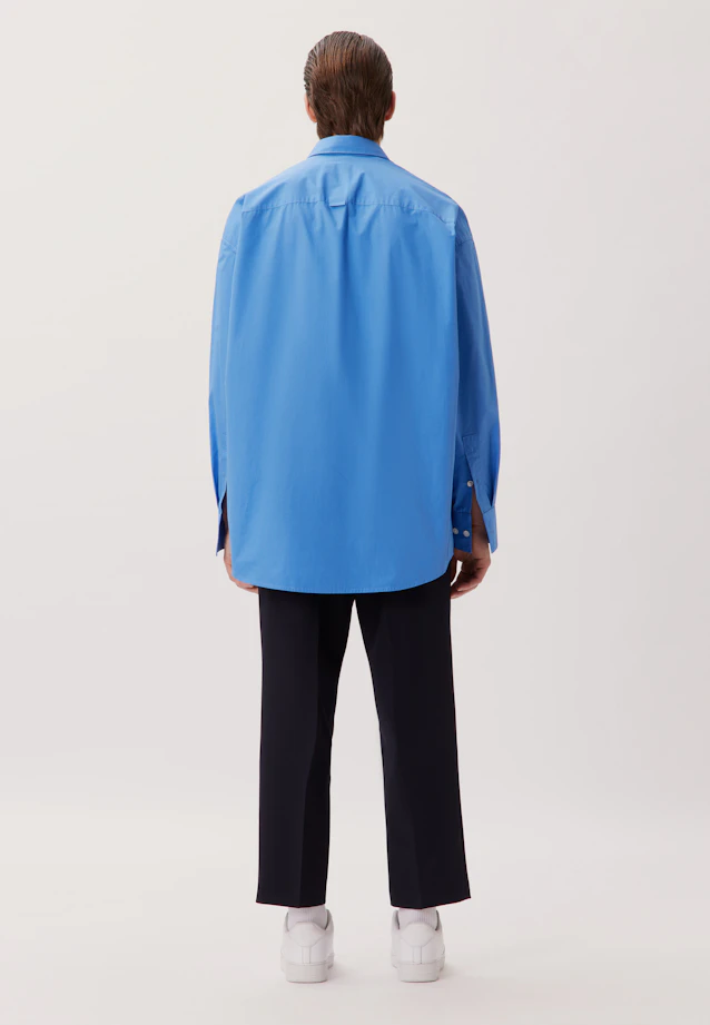Oversized Casual Hemd Uni in Mittelblau |  Seidensticker Onlineshop