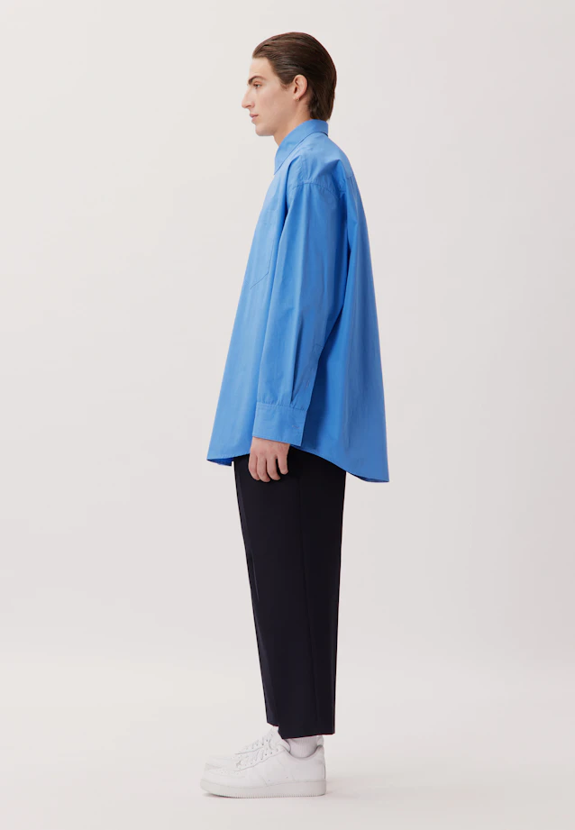 Oversized Casual shirt Uni in Medium Blue |  Seidensticker Onlineshop